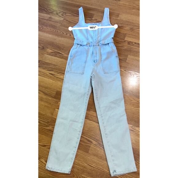 Good American Fit For Success Denim Sleeveless Jumpsuit size 2  / US small - Picture 6 of 12